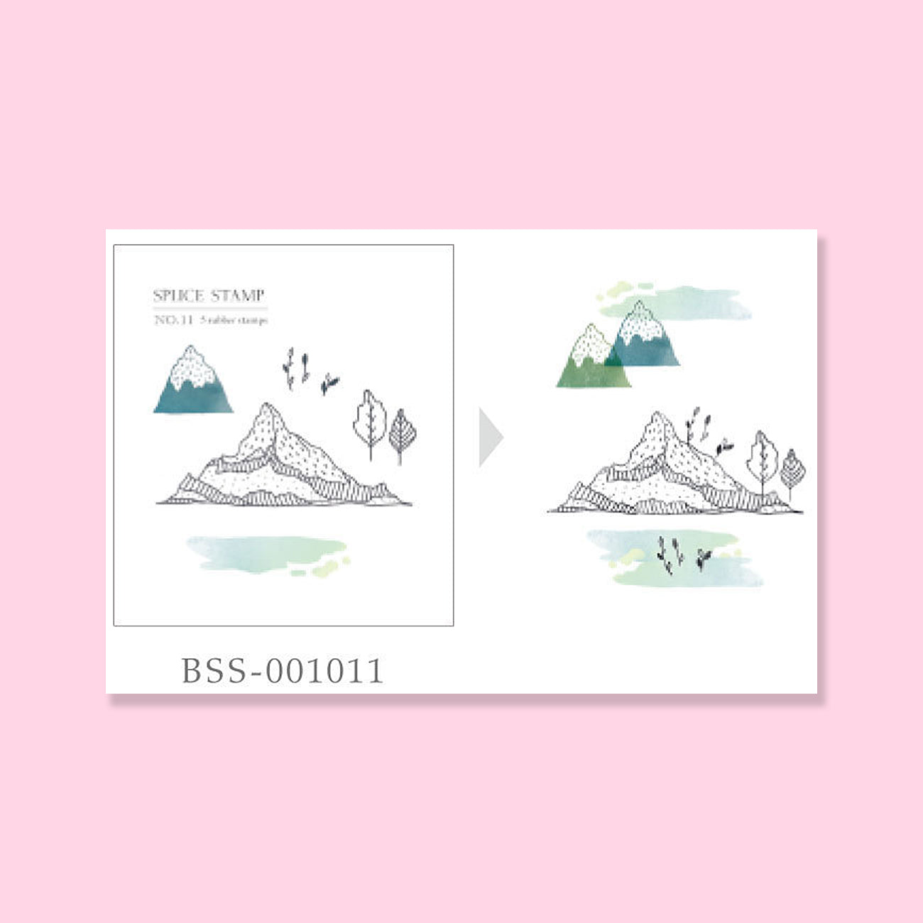 Splice Clear Stamp Pack - No.11 Mountains And Leaves - Stationery Pal