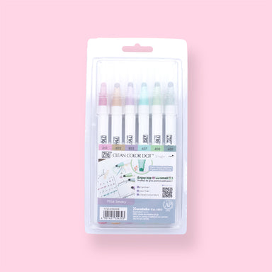 Kuretake Zig Clean Colour Dot Single Marker - Set of 6 - Mild Smoky - Stationery Pal