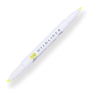 Zebra Mildliner Double-Sided Highlighter - Fine / Bold - Mild Yellow - Stationery Pal
