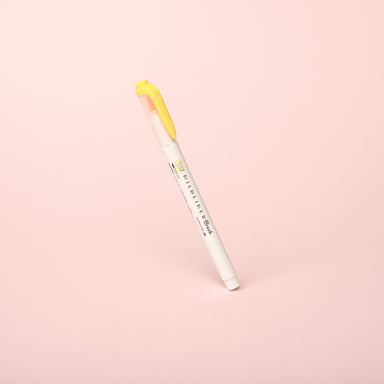 Zebra Mildliner Double Ended Brush Pen - Brush / Fine - Mild Lemon Yellow
