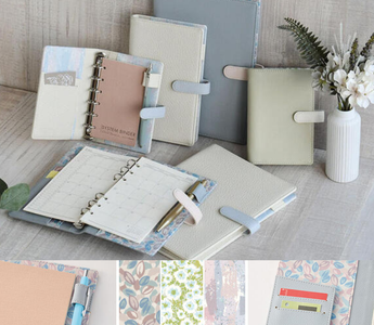 2026 system planner with fun patterned fabric covers in blue, green, and cream, featuring a monthly block layout and three sizes for students, office workers, and stationery enthusiasts