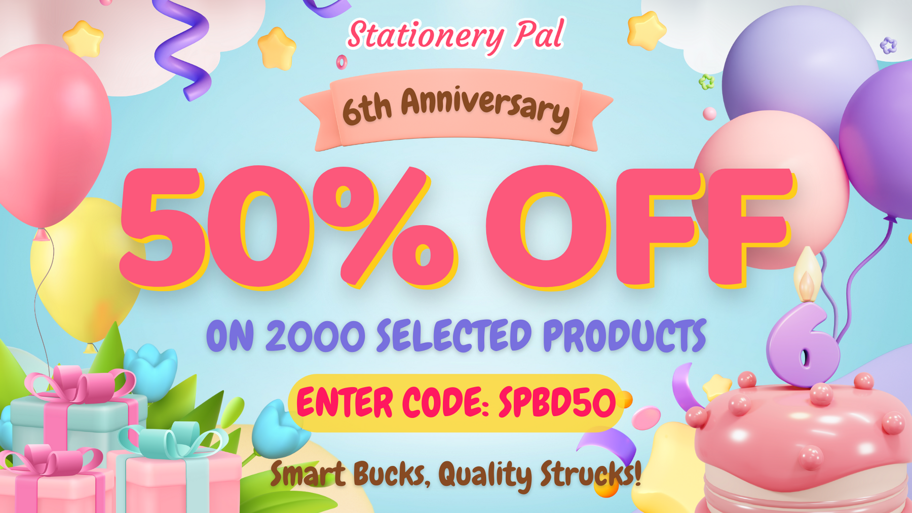 🎈Let's party with a bang! Enjoy 50% off select products!🌟