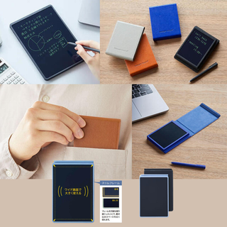 Close-up of the new Boogie Board electronic memo pad BB-20 and BB-21 showing smooth writing surface, pressure-sensitive screen, and sleek design for students and professionals.