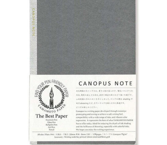 CANOPUS NOTE, the award-winning successor to the Cosmo Note, is a fountain pen friendly Japanese notebook with smooth A5 blank pages designed for ink lovers and writers.