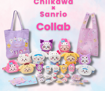 Cute plush toys, bags, pouches, and accessories from the Chiikawa Sanrio collaboration 2025, featuring adorable costume-swap designs loved by fans and collectors.