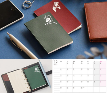 2026 Compact Diary with cute lucky charm illustrations, lightweight Tomoe River paper, and monthly block layout, perfect for portable everyday planning and note-taking.