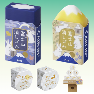 Air-In Mount Fuji Eraser Fuji Tsukimi Edition by PLUS, a limited-edition Japanese eraser inspired by the moon-viewing festival, featuring Mount Fuji design, cute colors, and collectible packaging.