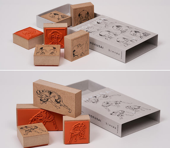 Hokusai Manga Rubber Stamp collection by Tokyo Seihan featuring traditional Edo art designs inspired by Katsushika Hokusai. A must-have Japanese stationery item for collectors and art lovers.