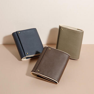 KNOX mini system notebook in Brown, Taupe, and Navy with compact, elegant design, magnetic closure, pen sleeve, and furoshiki-inspired wrap for journaling and daily use.
