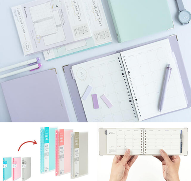Maruman 2026 Loose Leaf Diary with soft colors and customizable pages, a cute Japanese planner perfect for daily planning, journaling, and organizing your schedule.