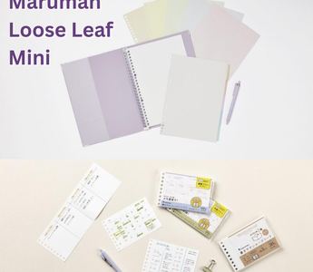 Maruman Loose Leaf Mini with new refills and mild color tab indexes, featuring compact pages, soft pastel tones, and stylish organization for students and stationery lovers.