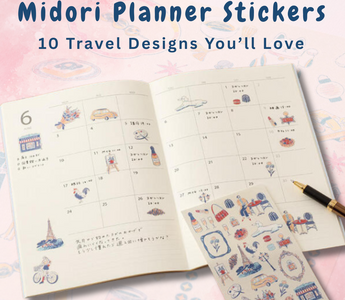 Midori Planner Stickers featuring 10 travel-inspired designs from around the world. Peelable masking tape stickers perfect for decorating journals, planners, and notebooks.