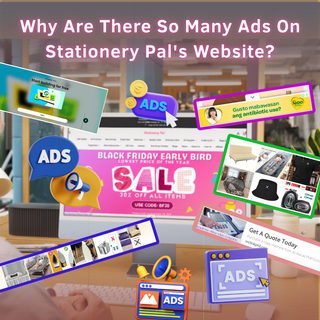  It features a computer screen displaying a "Black Friday Early Bird Sale" surrounded by various pop-up ads, highlighting the abundance of ads on the site. It illustrates how site ads allow us to offer bigger discounts and free gifts.