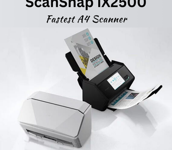 ScanSnap iX2500 review showcasing the fastest A4 scanner of 2025 with 45 pages per minute speed, Wi-Fi scanning, and 100-sheet feeder capacity for offices and home.