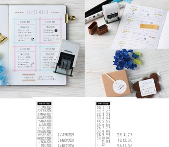 Shachihata nototo Dater rotating date stamp with oil-based ink, compact design, and refillable pad for neat planners, journals, and to-do lists without smudging.