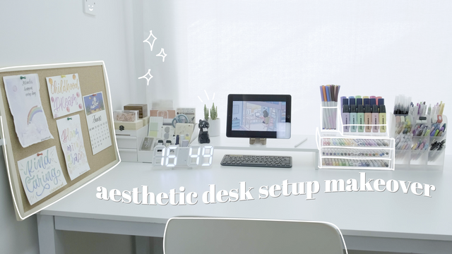 Aesthetic Desk Setup Makeover + Stationery Organization On YouTube ...