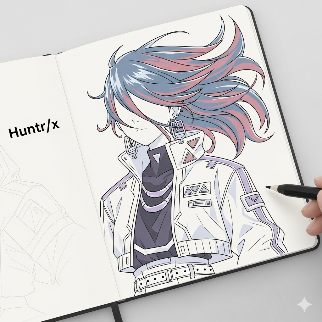 How to Draw Huntr/x Fan Art in Anime Style – Stationery Pal