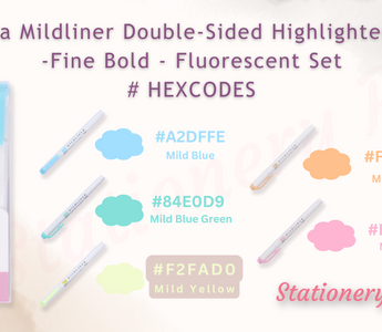 #HEXCODES of Zebra Mildliner Double-Sided Highlighter Set-Fine Bold - Fluorescent Set