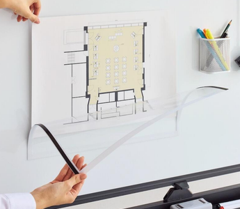 A3 Magnetic Frame from LIHIT LAB displaying large documents on whiteboard, perfect for organizing school projects, office papers, and home documents neatly and clearly