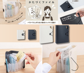 Katazuku File compact document file for small item storage, perfect for organizing receipts, letters, makeup samples, and other tiny essentials at home or office.