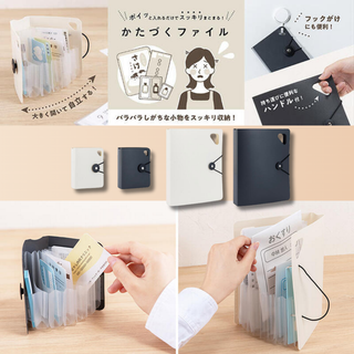 Katazuku File compact document file for small item storage, perfect for organizing receipts, letters, makeup samples, and other tiny essentials at home or office.