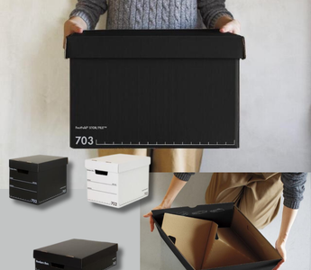 Kokuyo Bankers Box Full Black with a sleek matte design, offering stylish and durable storage for home or office. Perfect for minimalist organization and modern interiors.