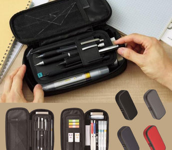 Kokuyo Wave Holder Pen Case featuring soft wave-shaped holders designed to store thick mechanical pencils and pens safely while keeping stationery organized in a stylish Japanese pen case
