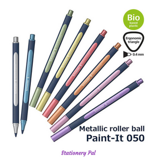 Schneider Paint It 050 metallic rollerball pen in vibrant colors, perfect for journaling, DIY crafts, scrapbooking, and eco-friendly stationery projects.