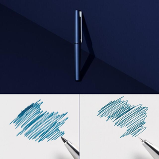 Close-up of the KOKUYO WP Midnight Blue pen, a limited-edition luxury writing instrument from Japan with a deep blue body and smooth ink flow, perfect for journaling and creative writing.