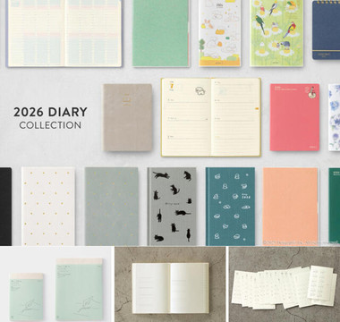 Midori Diary 2026 featuring stylish Japanese planners with versatile layouts, creative designs, and smart features for daily planning, journaling, and staying organized.