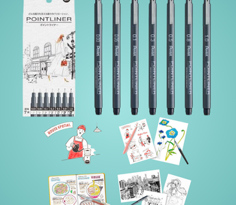 Pentel POINTLINER millipen for art delivering smooth, precise, and consistent lines, perfect for sketches, illustrations, and detailed artwork for beginners and pros.