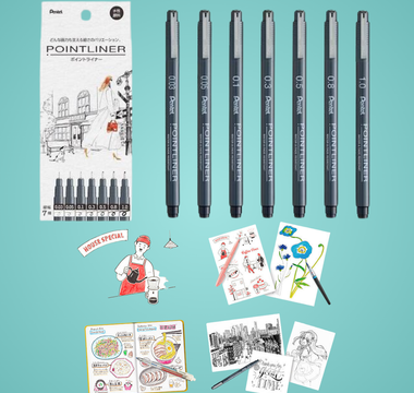 Pentel POINTLINER millipen for art delivering smooth, precise, and consistent lines, perfect for sketches, illustrations, and detailed artwork for beginners and pros.