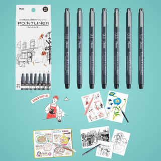 Pentel POINTLINER millipen for art delivering smooth, precise, and consistent lines, perfect for sketches, illustrations, and detailed artwork for beginners and pros.