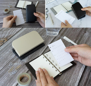Carl Refill Maker 3.5 mini planner hole punch creating perfect 3.5mm holes for Micro 5 and Mini 6 system planner refills