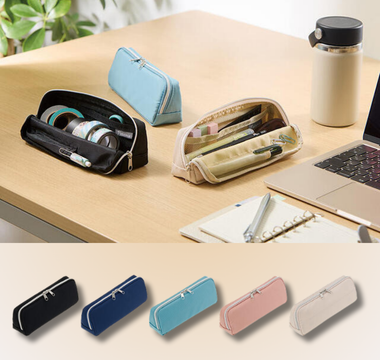Patami Pen Case, a minimalist pen case with magnetic flap, mesh pocket, and separate pen slot, perfect for compact, organized, and stylish stationery storage