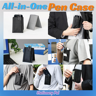 A sleek multifunction pen case that fits into your chest pocket, holding your phone, pens, cards, coins, and keys, perfect for busy professionals and students.