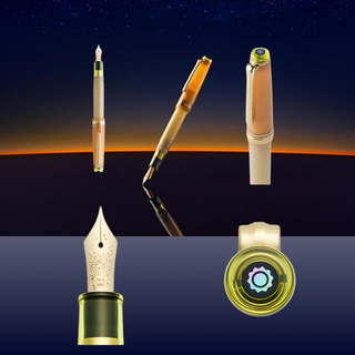 Sailor Professional Gear Slim The Sun fountain pen limited edition from ancora Ginza featuring shimmering gold details, a 14K gold nib, and radiant celestial-inspired design for collectors and stationery lovers.