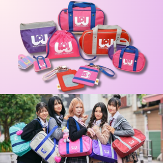 Close-up of the Wappe stationery collection by Frontier, featuring mini school bag pen pouches, pastel stickers, and cute Japanese stationery inspired by World Pegasus.