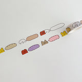 Cat Paw And Bear Washi Tape 5 m - Colorful Speech Bubbles