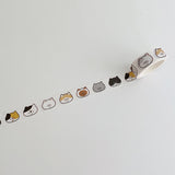 Cat Paw And Bear Washi Tape 5 m - Cat Face