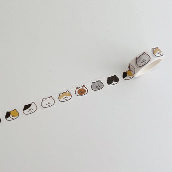 Cat Paw And Bear Washi Tape 5 m - Cat Face