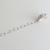 Cat Paw And Bear Washi Tape 5 m - Lazy Cat Speech Bubble