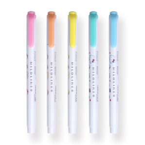 Zebra Mildliner Hello Kitty 50th Anniversary Limited Edition Highlighter - Set of 5 - Stationery Pal