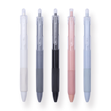 Gel Pen - Set of 5 - 0.5 mm - Colorful Body - Black Ink - Stationery Pal