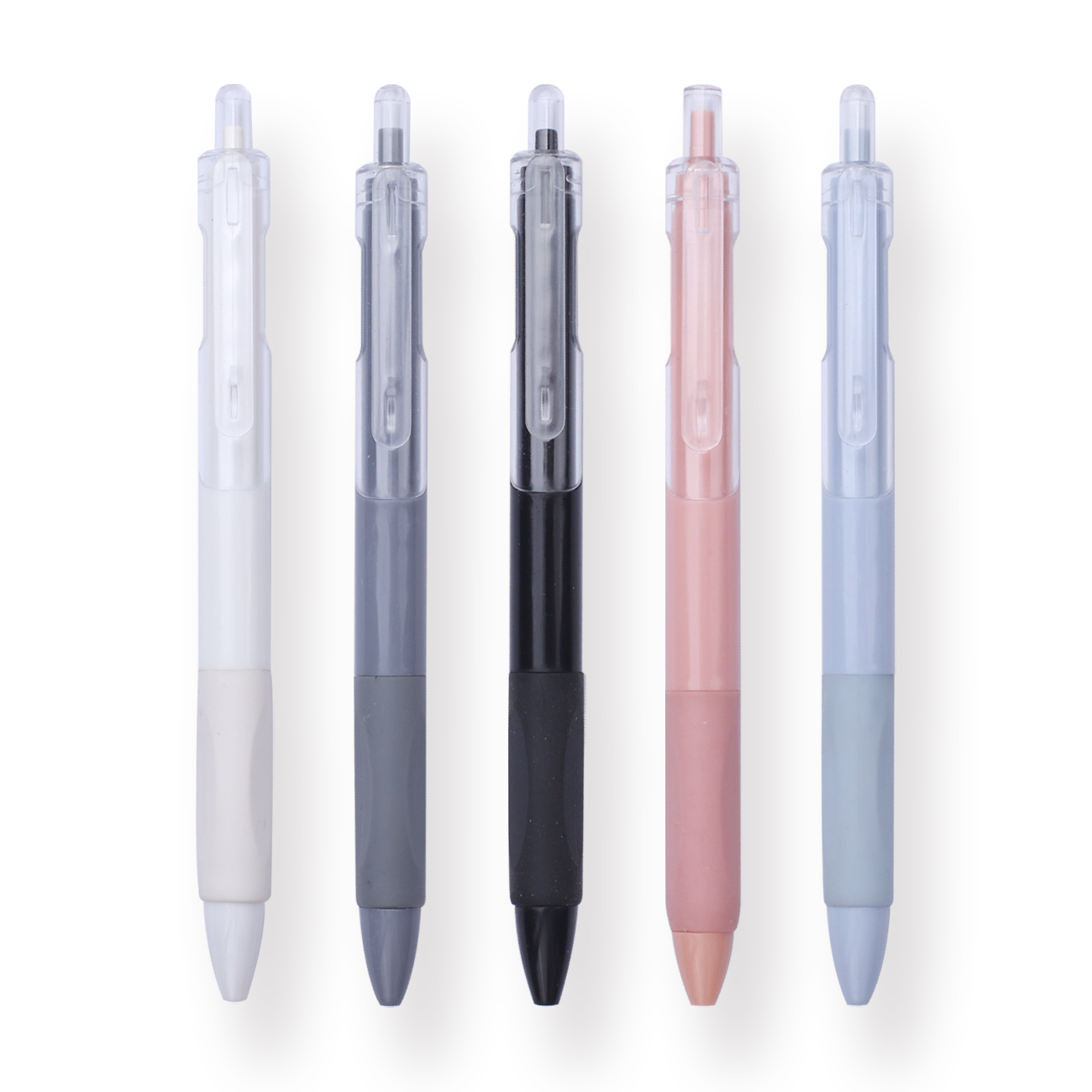Gel Pen - Set of 5 - 0.5 mm - Colorful Body - Black Ink - Stationery Pal