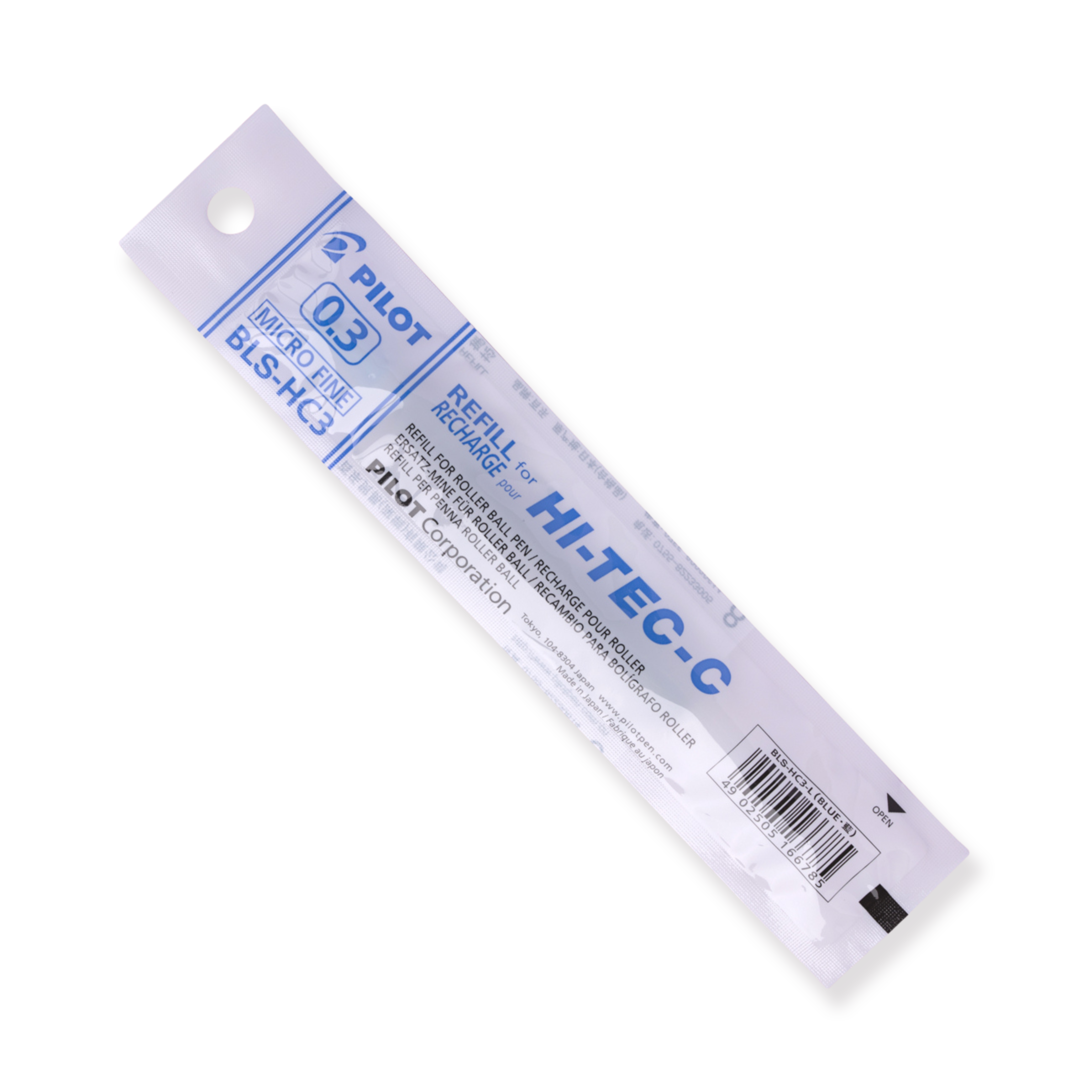 Recambio para bolígrafo de gel Pilot Hi-Tec-C - 0,3 mm - Azul - BLS-HC3