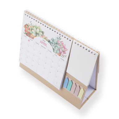 2024 Desk Calendar with Notepad and Sticky Notes - Floral - Stationery Pal