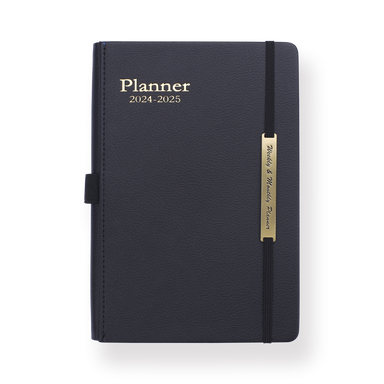 2024 Leather Type Planner - Black - Stationery Pal