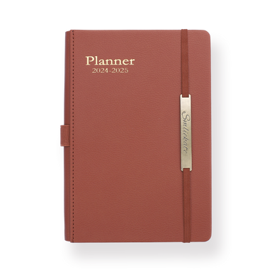 2024 Leather Type Planner - Brown - Stationery Pal