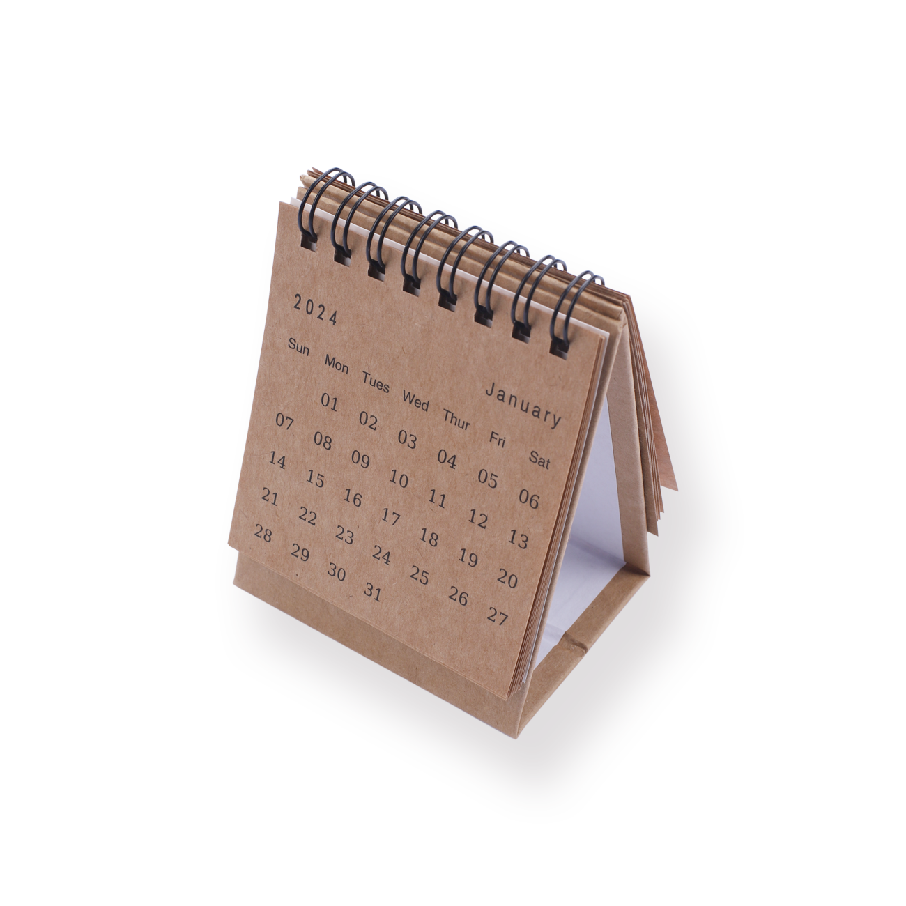 2024 Mini Desk Calendar - Kraft Paper - Stationery Pal